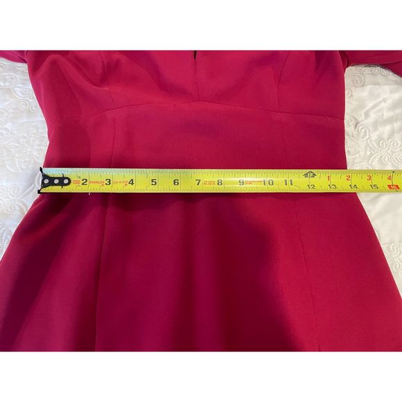 TARAHI NWOT Deep Red Long Sleeve Fitted Pencil Dress, Size 6 - Picture 14 of 16